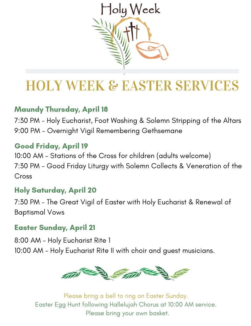 Holy Week & Easter Services